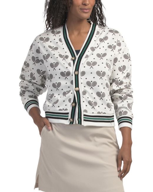 Tj Maxx Gray Tennis Racquet Sweater, Spandex/Polyester/Rayon