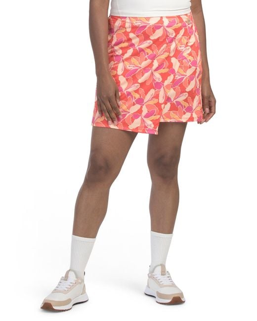 Tj Maxx Red Upf 50 Pull On Wrap Front Skort, Spandex/Polyester