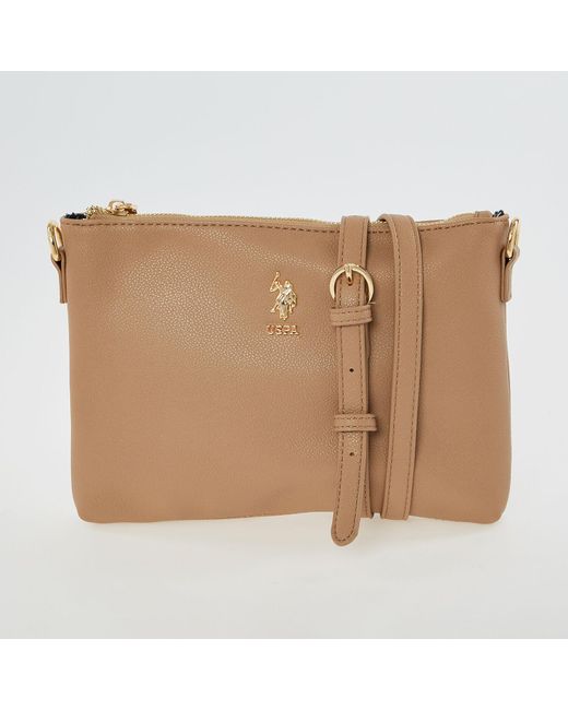 U.S. POLO ASSN. New Jones Flat Cross Body Bag in Beige (Natural) Lyst UK