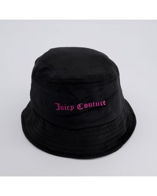 Juicy Couture Velour Logo Bucket Hat in Black Lyst UK