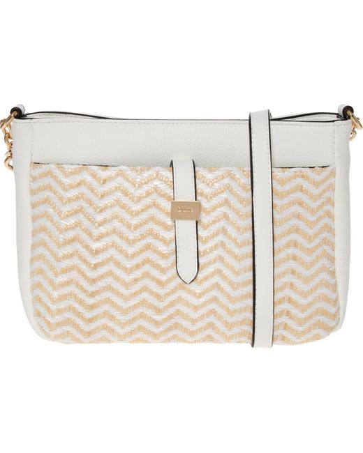 Dune Raffia Cross Body Bag in White Lyst UK