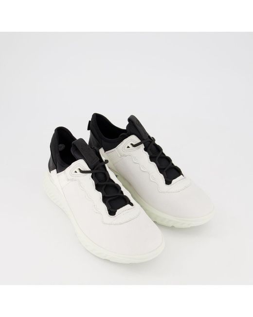 Ecco White & Branded Trainers in Black for Men | Lyst UK