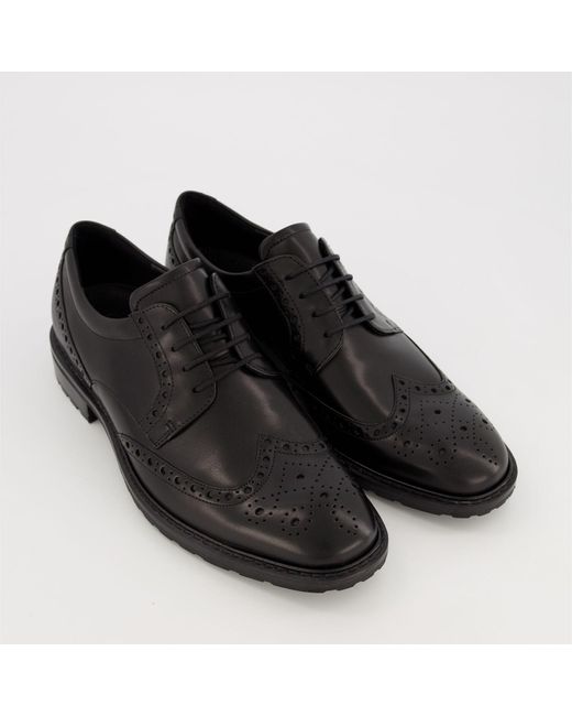 Ecco Black Leather Brogues for men