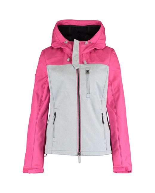 pink and grey windbreaker