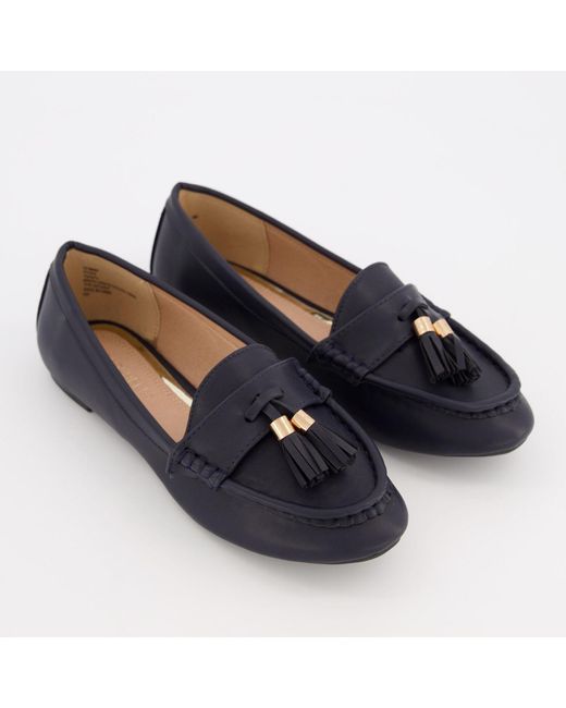 Dune Navy Gemima Loafers in Blue Lyst UK