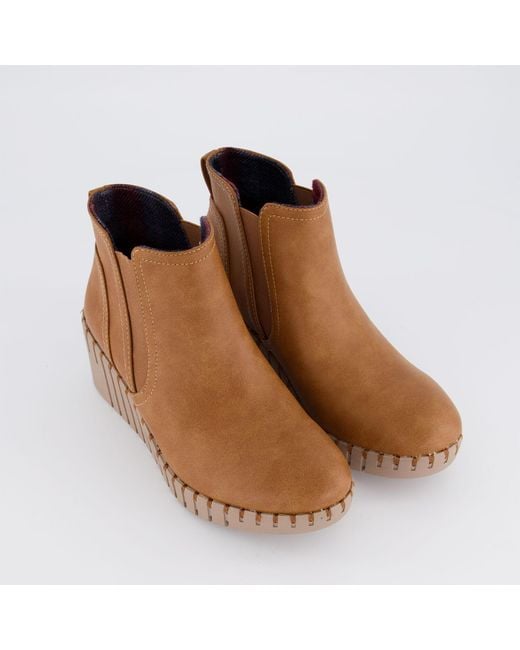 Skechers Tan Pier Ave Mid Day Flat Ankle Boots in Brown Lyst UK