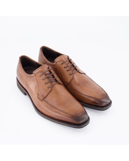 Ecco Brown Leather Yabuck Shoes for men