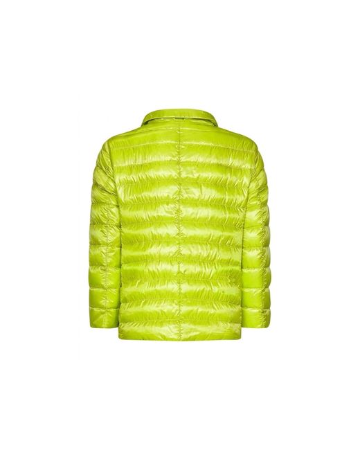 Herno Yellow Crop-Sleeve Down Jacket