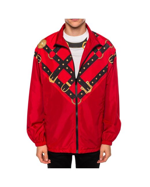 Versace Windbreaker Jacket in Red for Men | Lyst