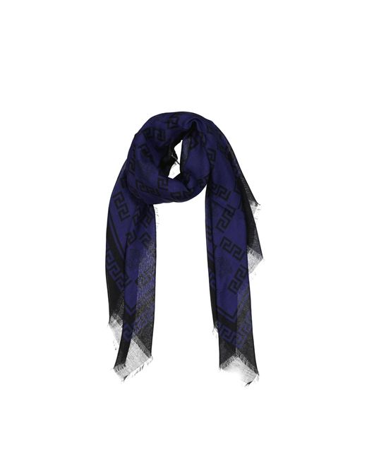 Versace Blue Foulard Square Scarf