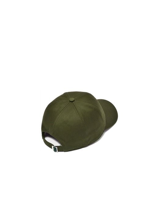Herno Green Cotton Logo Baseball Cap for men
