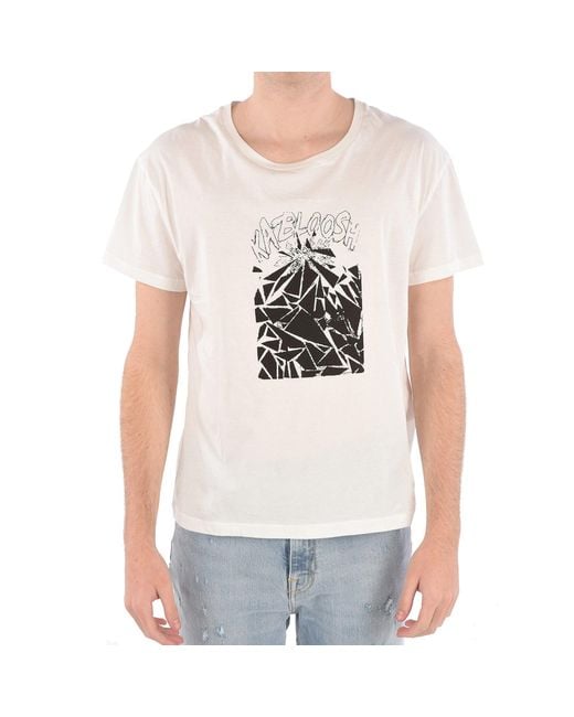 Maglietta in cotone stampato di Céline in White da Uomo