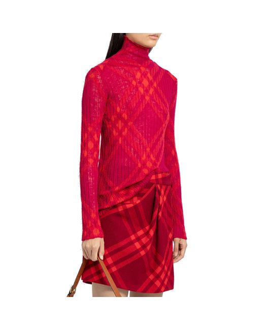 Maglione in lana di Burberry in Red