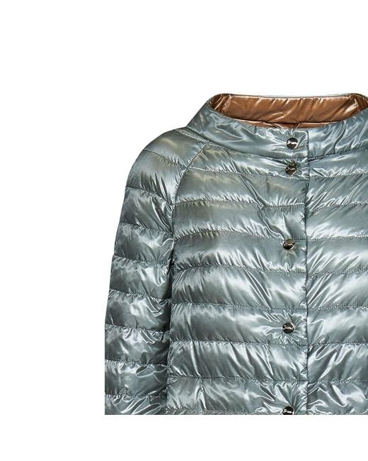 Herno Blue Reversible Ultralight Down Jacket Polyamide