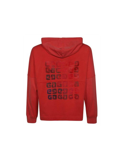 Givenchy Cotton Hooded Sweatshirt in Red für Herren