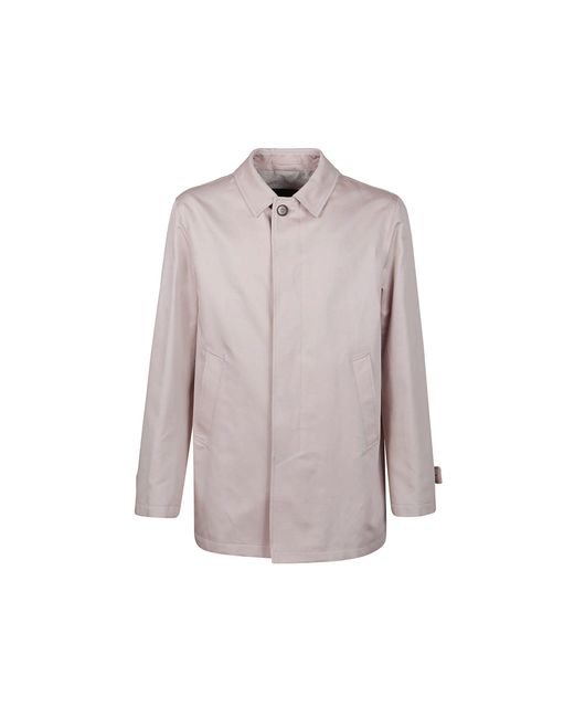 Herno Brown Single-Breasted Coat for men