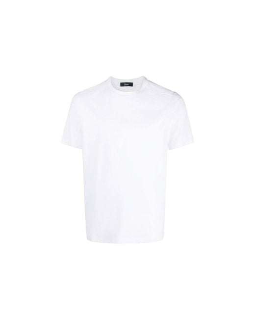 Herno White Cotton Blend T-Shirt for men