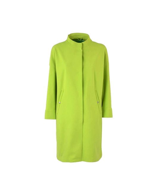Herno Green Concealed-Fastening Coat