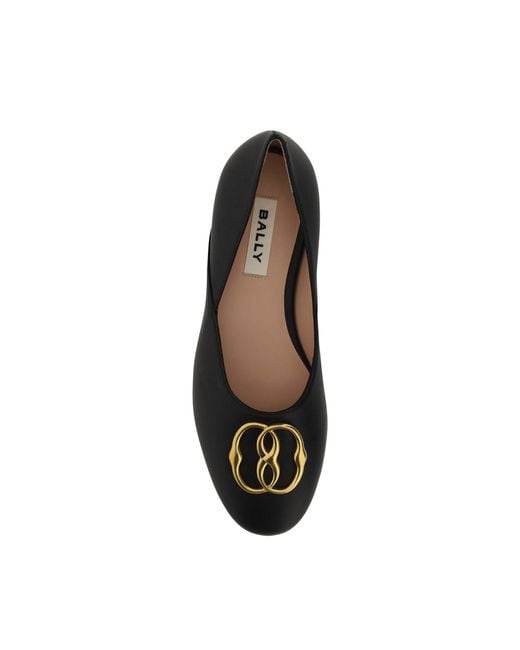 Bally Black Leder Ballerina Flats