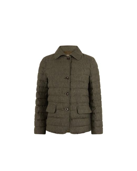 Herno Green Linen Down Jacket