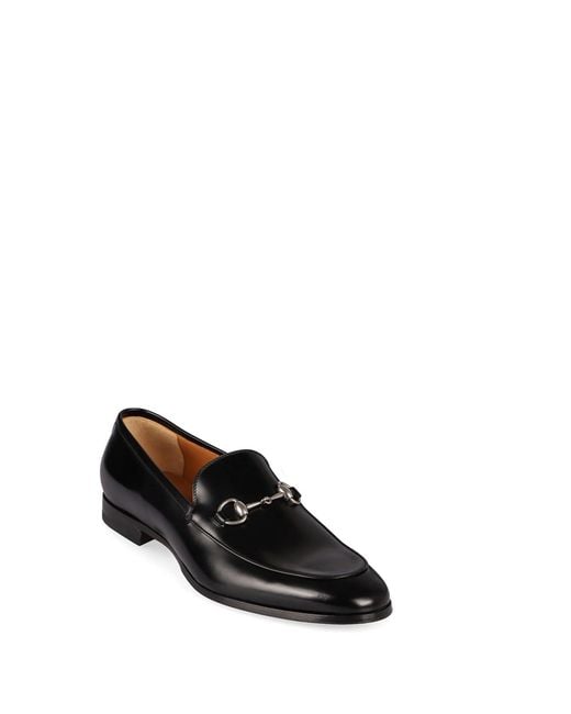 Gucci Black Horsebit Leather Loafers for men