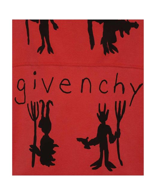 Givenchy Cotton Hooded Sweatshirt in Red für Herren