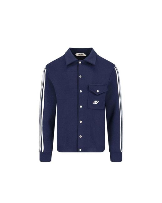 Autry Blue Side Stripe Cardigan for men
