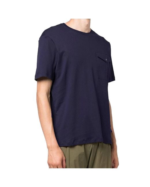 Herno Blue Logo Detailed Crewneck T-Shirt for men