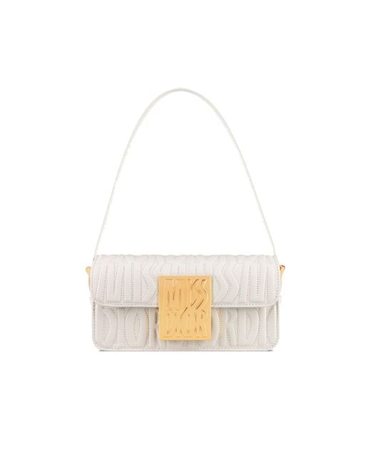 Dior White Miss Latte Quilted Shoulder Bag