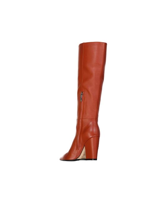 Sergio Rossi Brown Lamb Leather High Heel Boots