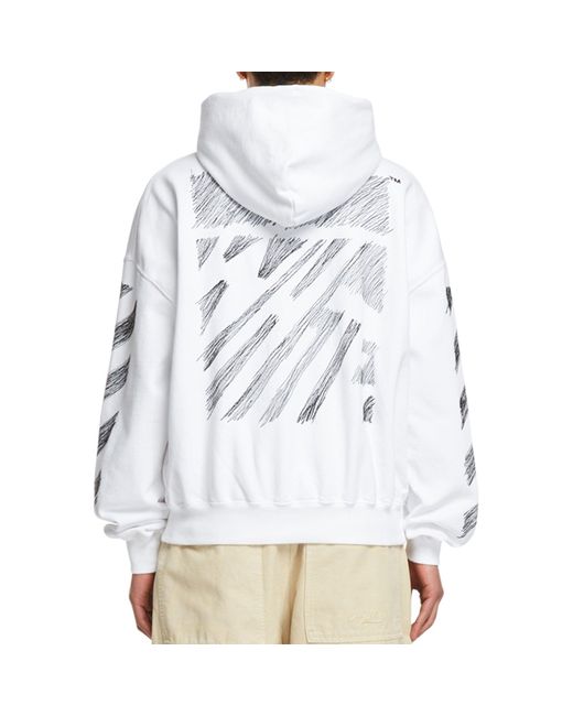 Off-White c/o Virgil Abloh Scribble Diag Full Zip Hoodie in White for Men