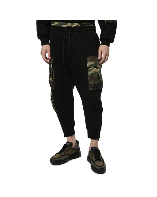 Pantaloni da ginnastica mimetici di Dolce & Gabbana in Black da Uomo