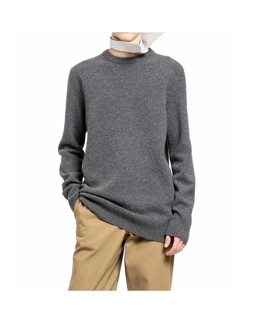 Maison Margiela Gray Light Wool Sweater With Classic Round Neck for men