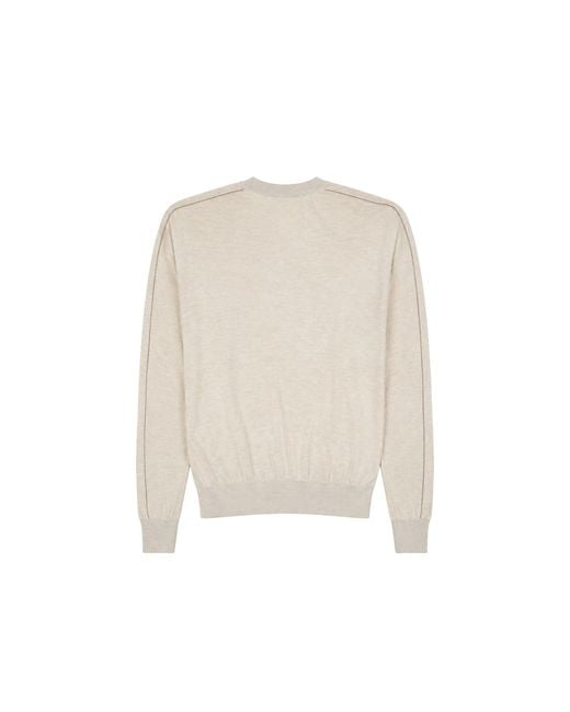 Brunello Cucinelli White C Mere And Silk Pullover
