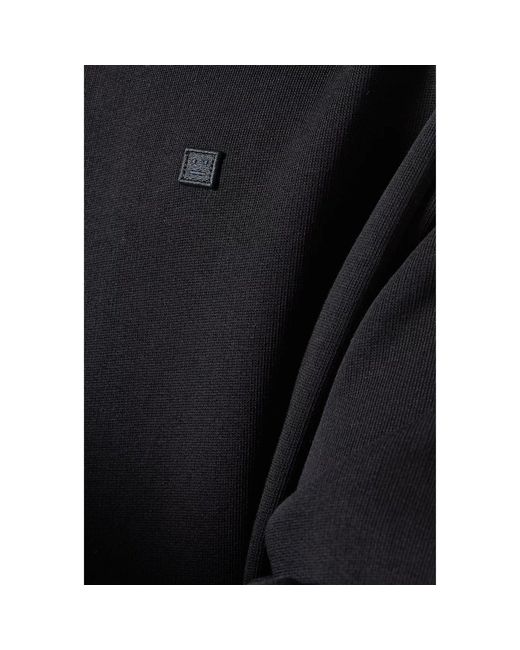Acne Black Logo-Patch Hooded Sweatshirt for men