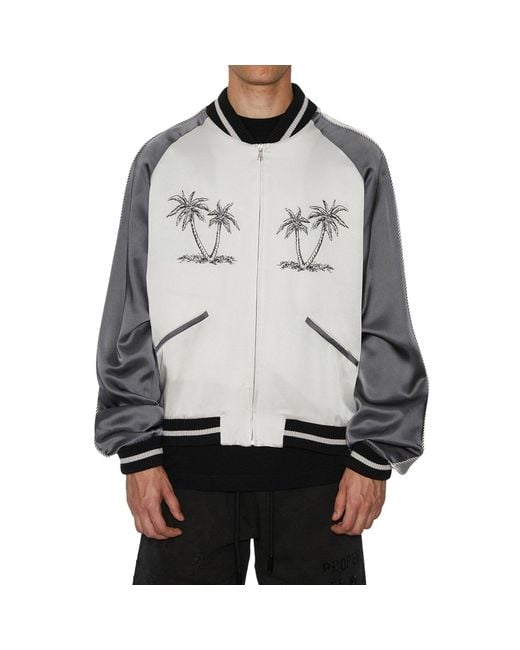 Palm Angels Blue Palms Souvenir Bomber Jacket for men