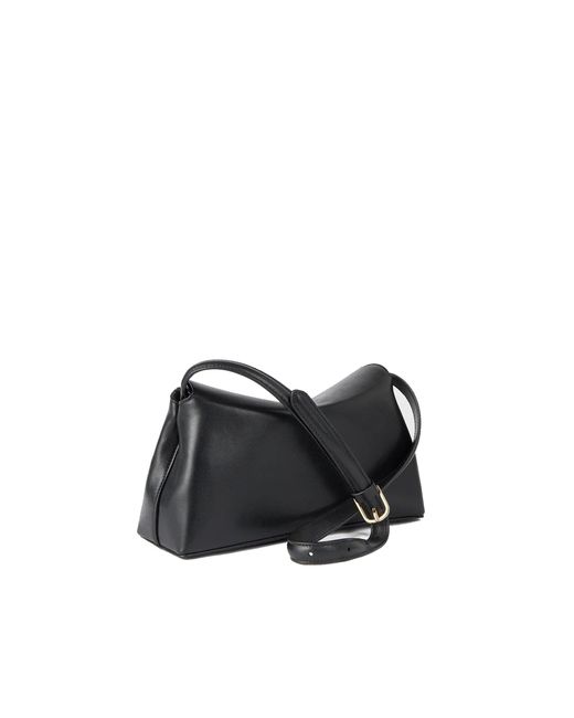 Totême Black T-Lock Leather Clutch Bag
