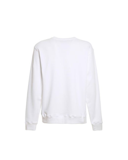 Felpa Logo in cotone di Moschino Couture in White da Uomo