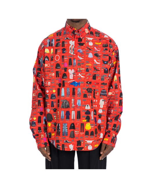 Camicia stampata per uomo di Balenciaga in Red da Uomo