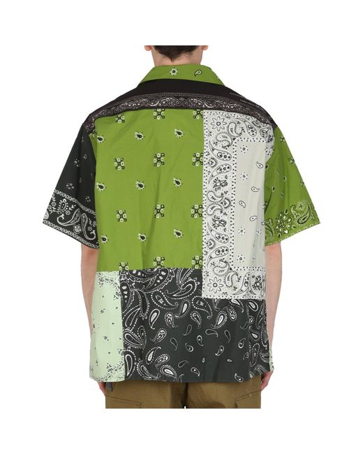KENZO Patchwork-Hemd Aus Baumwolle in Green für Herren