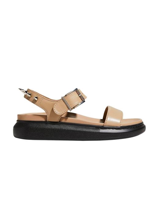 Alexander McQueen Spikes Leather Sandals in Beige (Natural) Lyst