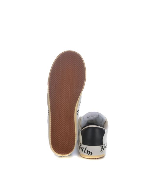 Palm Angels White New Vulcanized Suede & Calf Leather Sneaker for men