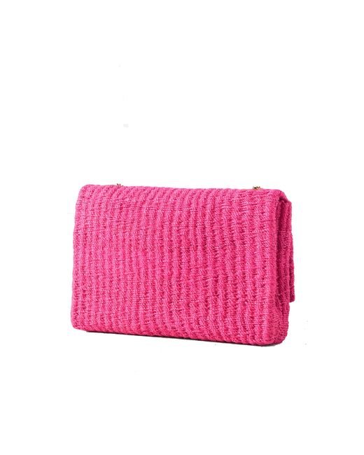 Saint Laurent Pink Kate Mittlere Tasche aus Raffia