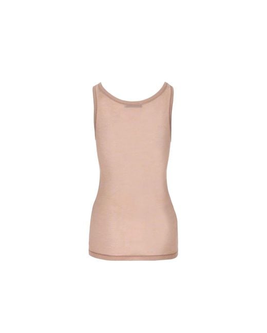 Prada Pink Sleeveless Logo Top