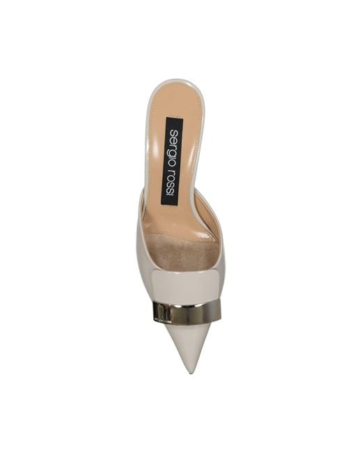 Sergio Rossi Natural Leather Mules Calf