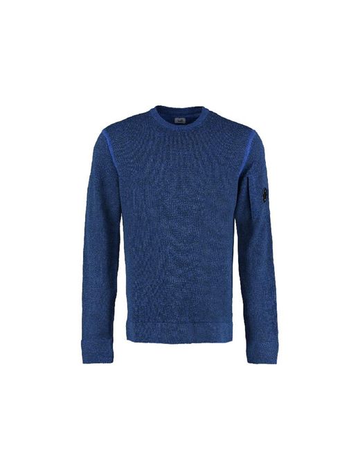 C P Company Blue C.P Company Venisè Cotton And Linen Sweater for men