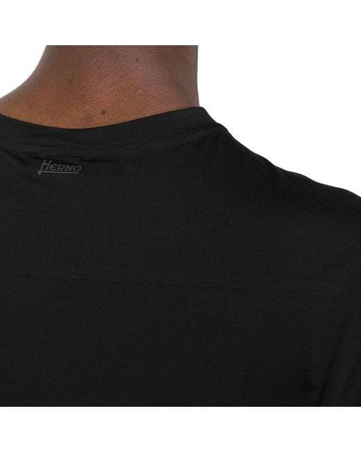 Herno Black Crewneck T-Shirt for men