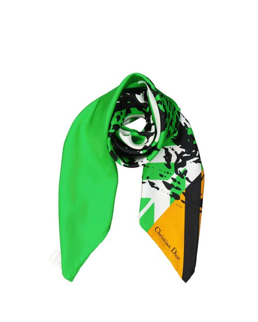 Dior Silk Foulard in Green | Lyst
