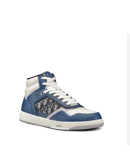 Dior Blue B27 High Top Oblique Sneakers