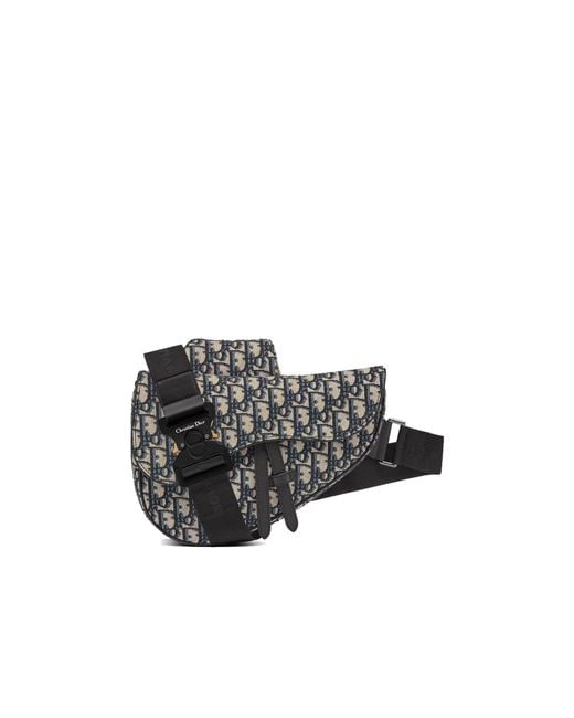 Dior Black Dior Saddle Oblique Shoulder Bag for men